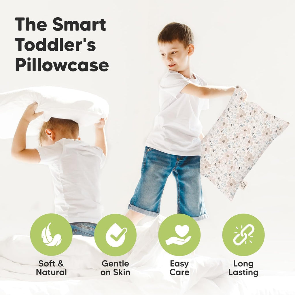 KeaBabies Toddler Pillowcase 13"x18" - Organic Cotton Toddler Pillowcase for Kids, Boys, Girls, Soft & Durable Cotton Cover for Miniature…