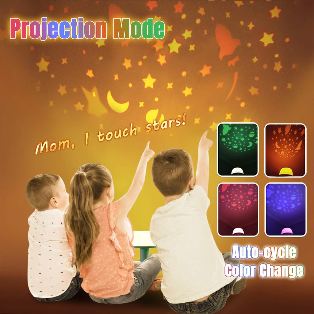 LICKLIP Toddler Night Light Lamp, Dimmable LED Bedside Lamp with Star Projector, Kids Night Lights with Timer Design & Color Changing…