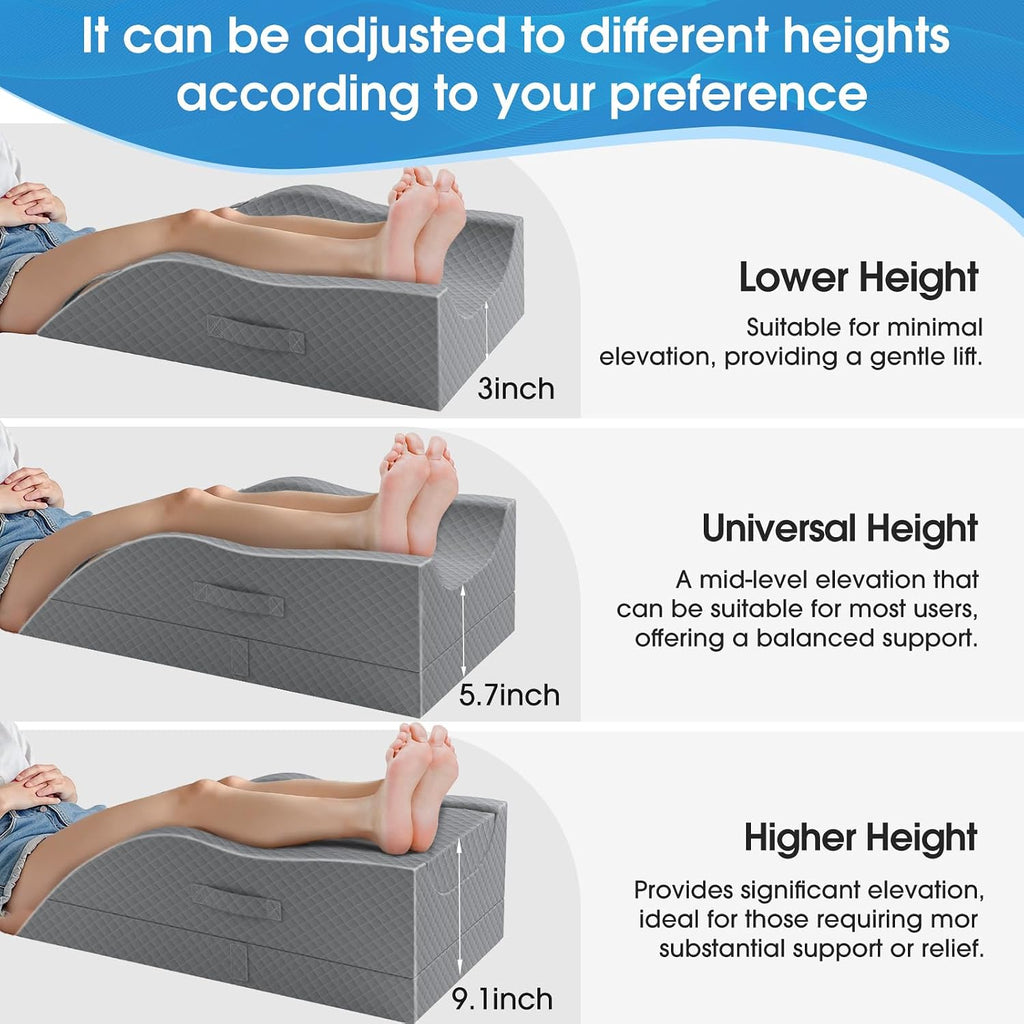 TranquilRelax TranquilRelax Leg Pillow, Leg Elevation Pillow with Pad and Memory Foam, Height Adjustable Bolster Pillow for Legs, Le…