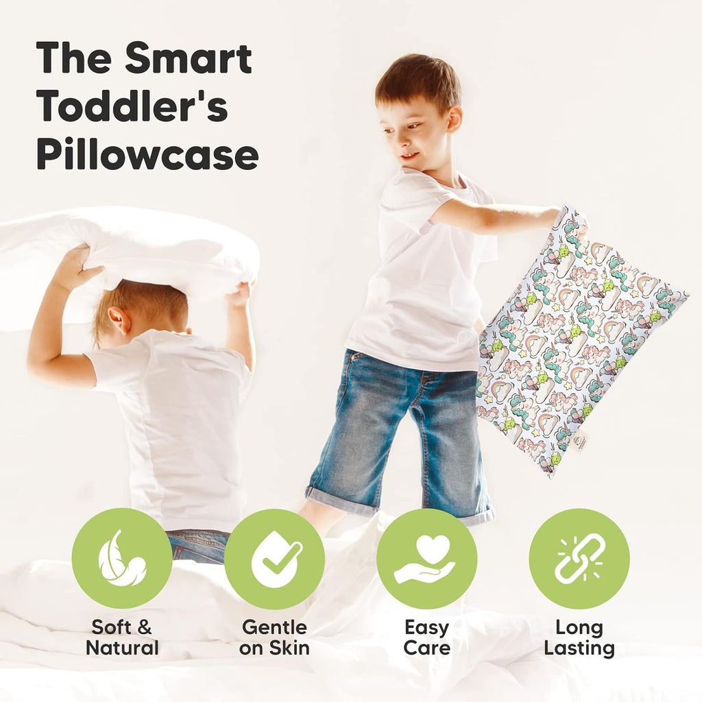 KeaBabies Toddler Pillowcase 13"x18" - Organic Cotton Toddler Pillowcase for Kids, Boys, Girls, Soft & Durable Cotton Cover for Miniature…
