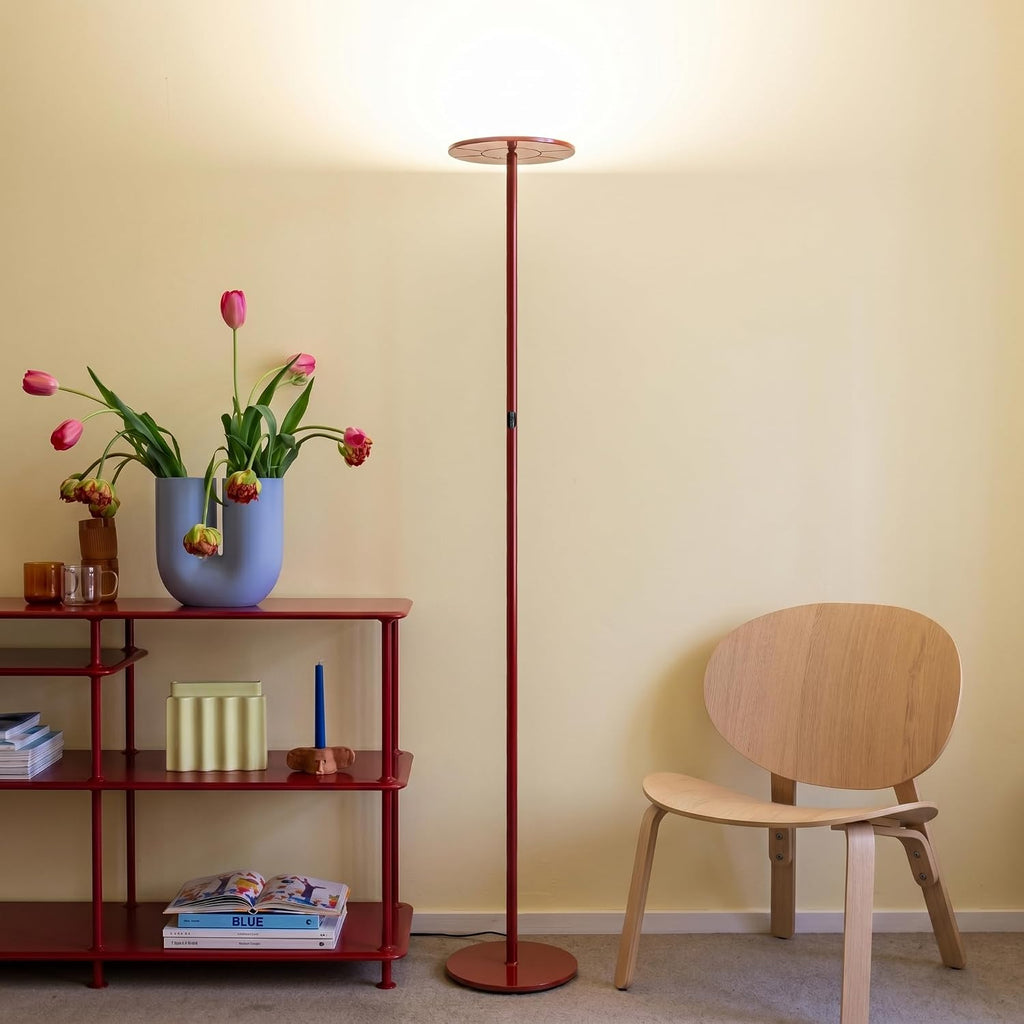 Brightech Sky LED Floor lamp, Torchiere Super Bright Floor Lamp for Living Room Decor & Office - Dimmable, Tall Standing Lamp with Warm…