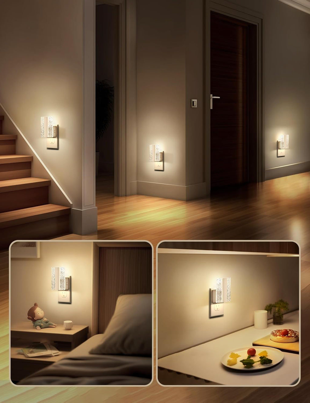DORESshop LED Night Lights Plug Into Wall, Mordern Night Light with Dusk-to-Dawn Sensor, Dimmable Decorative Nightlights, Adjustable…