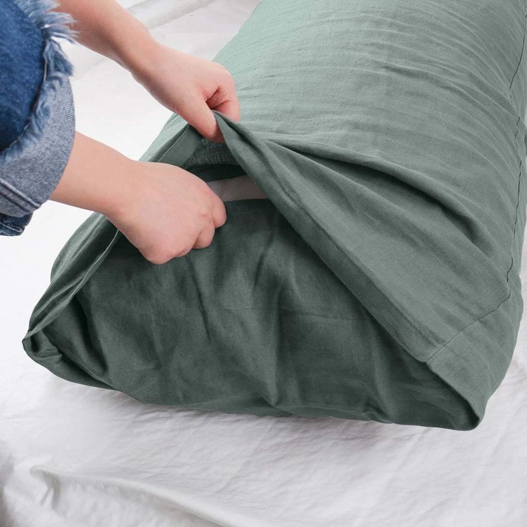 Simple&Opulence Body Pillow Cover 20" x 54",100% Pure Linen, Ultra Soft and Breathable, Body Pillowcase with Envelope Closur…