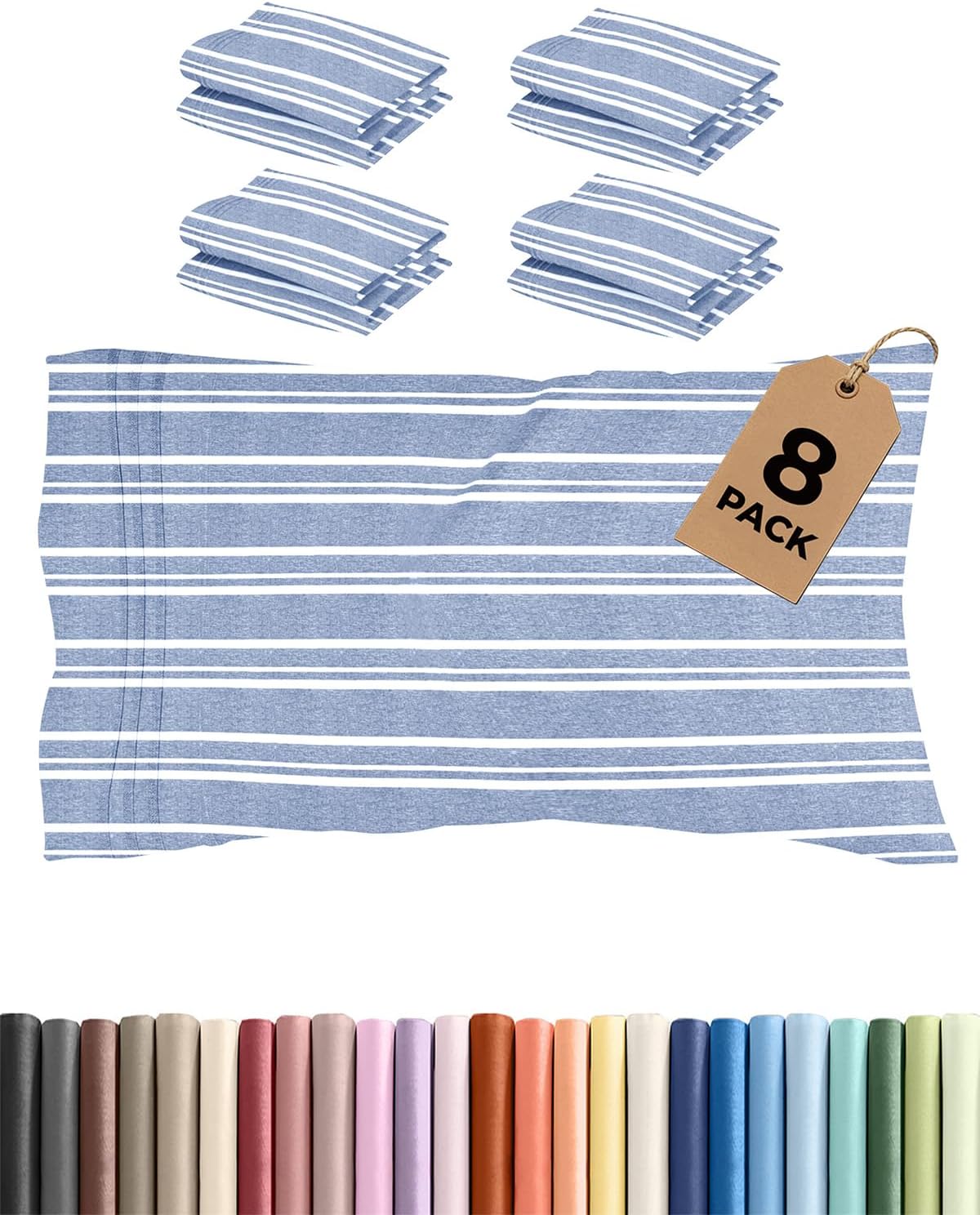 Queen Pillow Cases Set of 8 - Ultra Soft Hotel Quality Pillowcase Covers - Comfy & Wrinkle Free - Shrink & Fade Resistant - Machine…