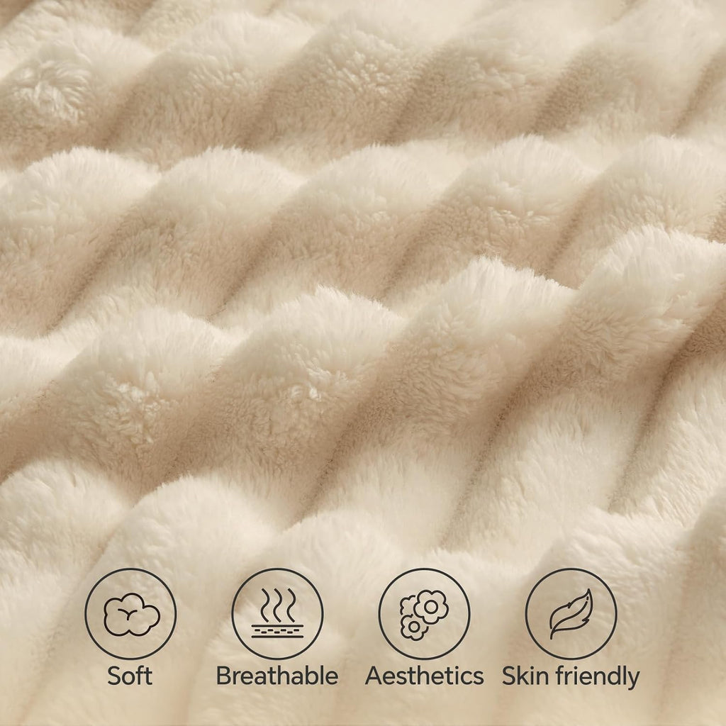 Bedelite Fluffy Faux Fur Body Pillow Cover with Zipper, Luxury Plush 3D Striped Pillow Cover 20x54 Inches, Super Soft and Cozy Long Body Pi…