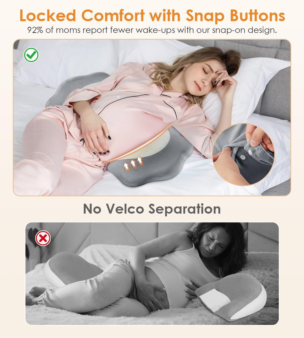 Donama Pregnancy Pillows for Sleeping, Memory Foam Maternity Pillow Support for Back Belly HIPS, Adjustable Travel Wedge Pillow for Pregnan…
