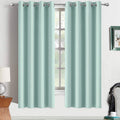 Yakamok Aqua Blackout Room Darkening Thermal Insulated Solid Grommet Curtainsfor Bedroom Light Blocking Window Treatment Curtian Drapes…