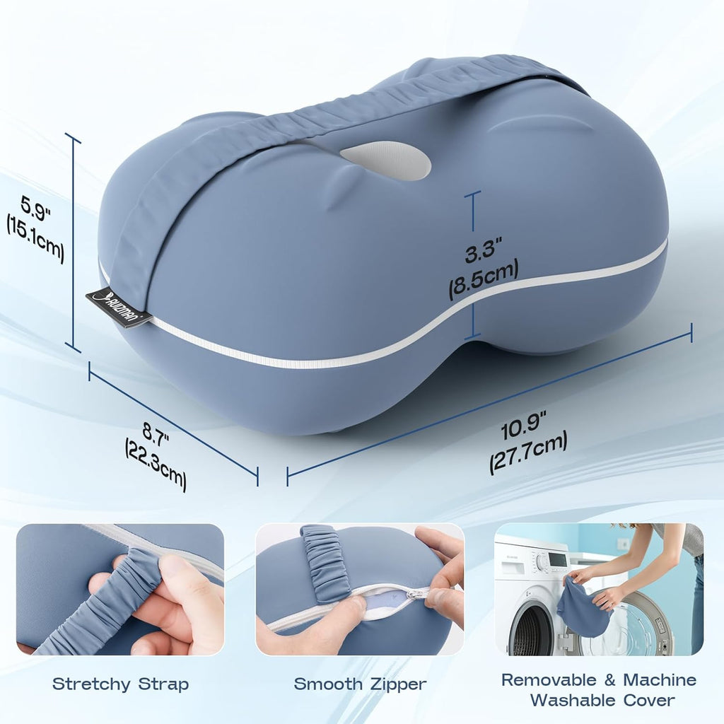 Knee Pillow for Side Sleepers - Cooling Pillow Between Legs for Side Sleeping - Memory Foam Knee Pillow with Strap for Hip Pain & Spine…