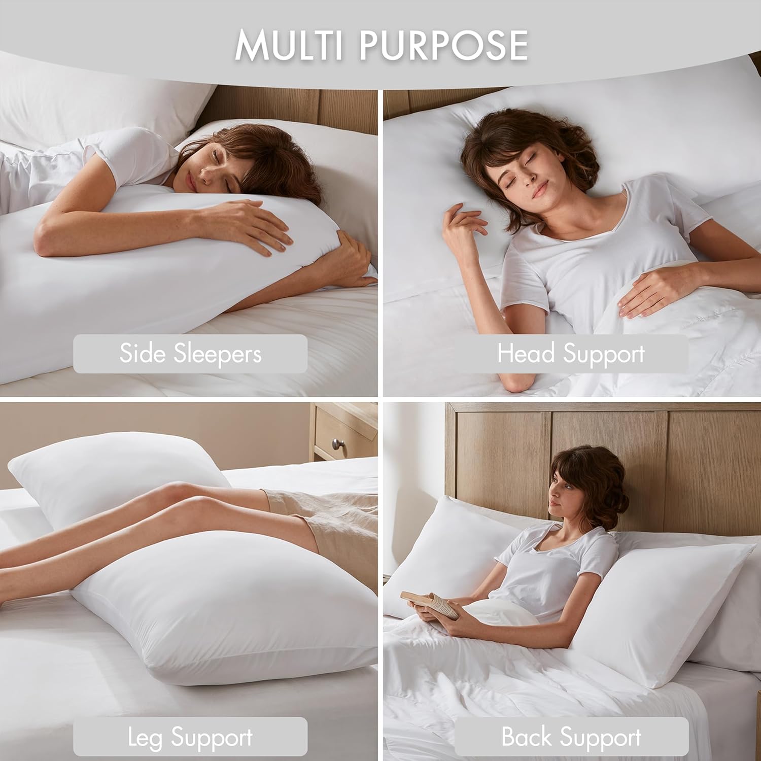 Madisonpark Madison Park Cooling Body Pillow for Side Sleepers & Hot Sleepers, 20"x54" Full Body Pillow with Memory Foam Fill, Pregnancy &…