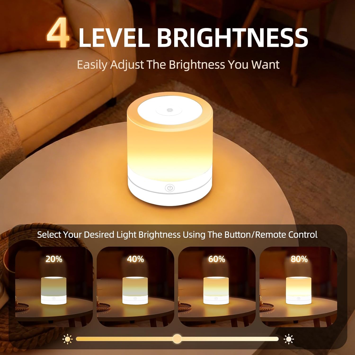 Portable Night Light for Kids, USB Rechargeable Small Desk Lamp,13 RGB Colors & 4 Brightness & 1 Remote, Touch Bedside Table Lamp for…