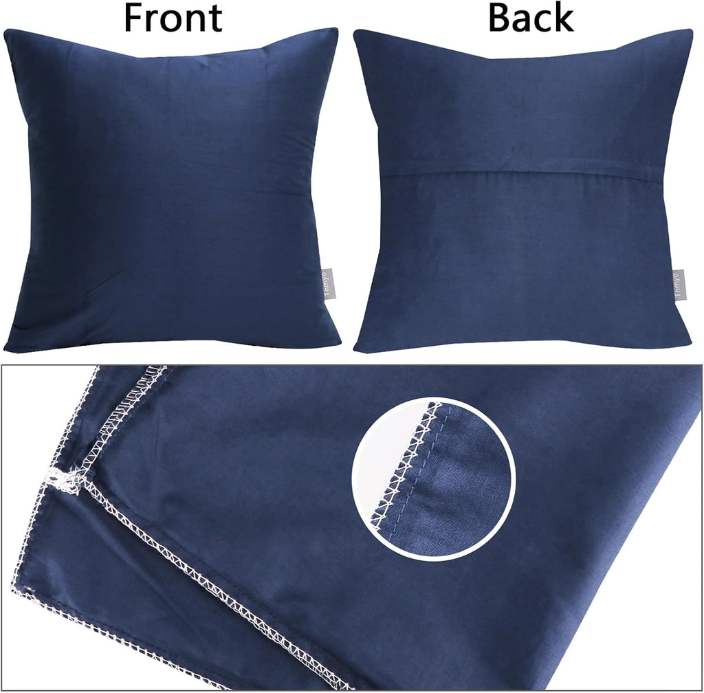 Thmyo 4-Pack 100% Cotton Comfortable Solid Decorative Throw Pillow Case Square Cushion Cover Pillowcase Sublimation Blank Pillow Covers Chr…