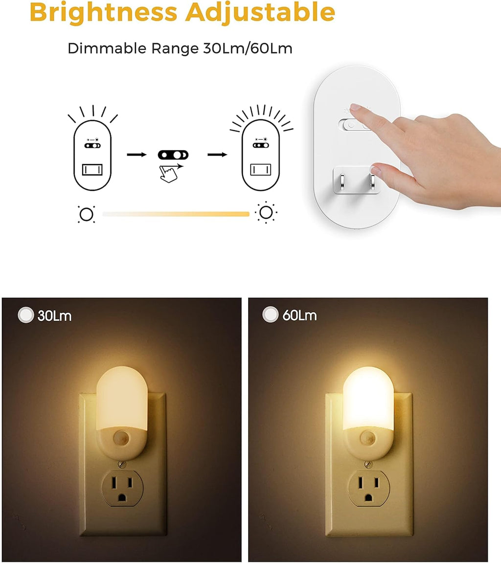 L LOHAS LED Motion Sensor Night Light, Motion Activated Night Light, 4Pack, 3000K Warm White, Night Lights Plug into Wall Motion Sensor…