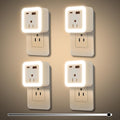 JackonLux Night Lights Plug Into Wall 4 Pack Rechargeable Battery Backup Light Dusk to Dawn Sensor Night Light with Outlet Expander for…