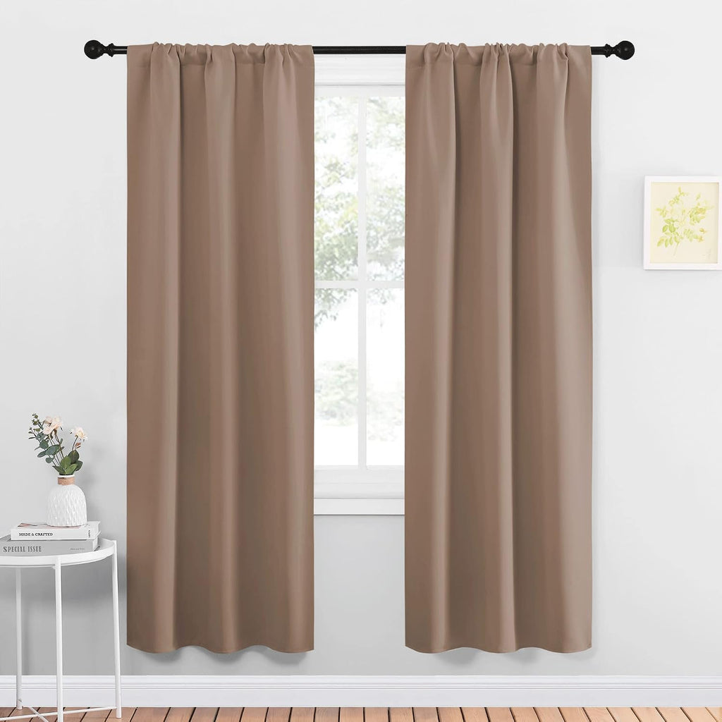 NICETOWN Kitchen Window Blackout Curtains - Window Treatment Thermal Insulated Rod Pocket Small Blackout Draperies/Drapes for…
