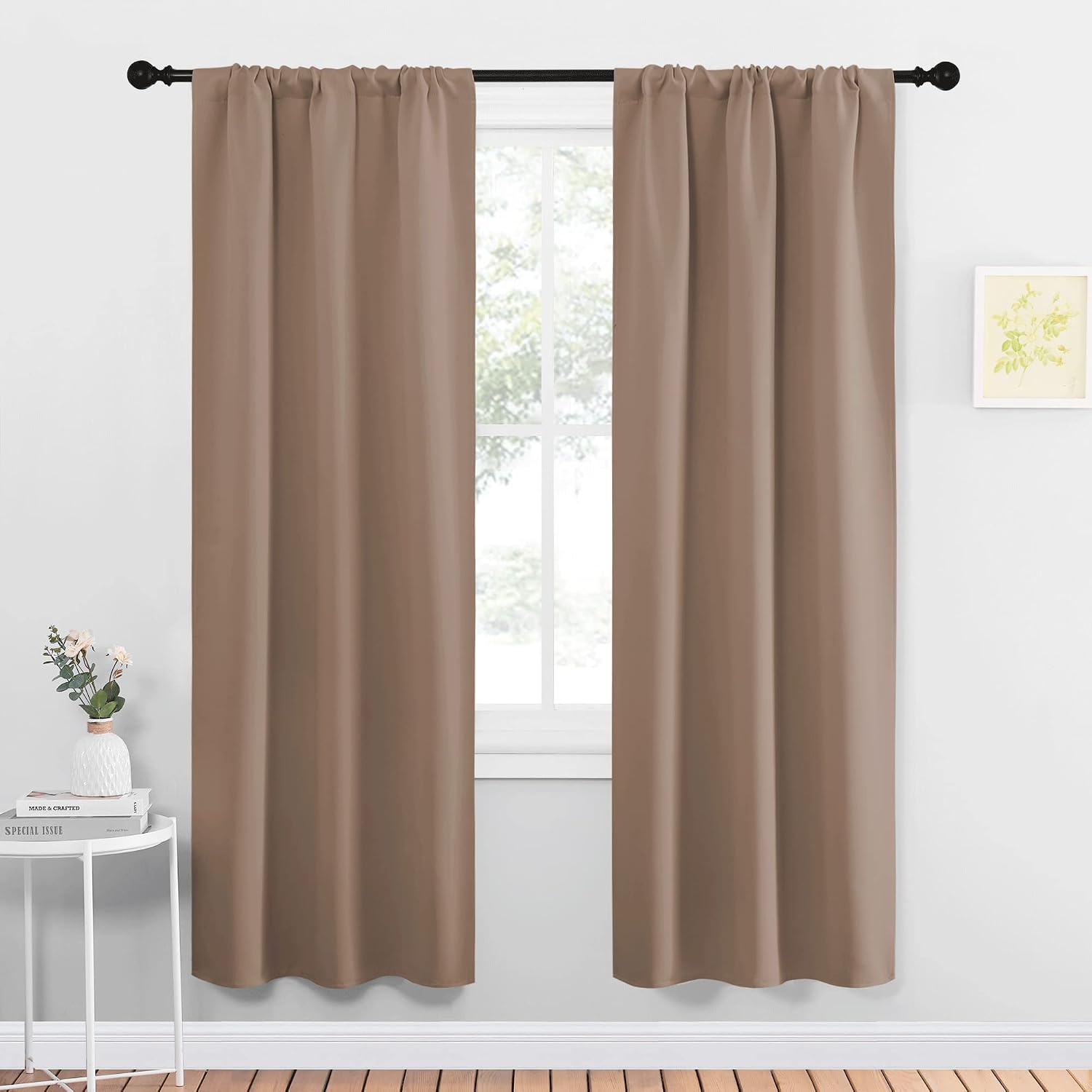 NICETOWN Kitchen Window Blackout Curtains - Window Treatment Thermal Insulated Rod Pocket Small Blackout Draperies/Drapes for…