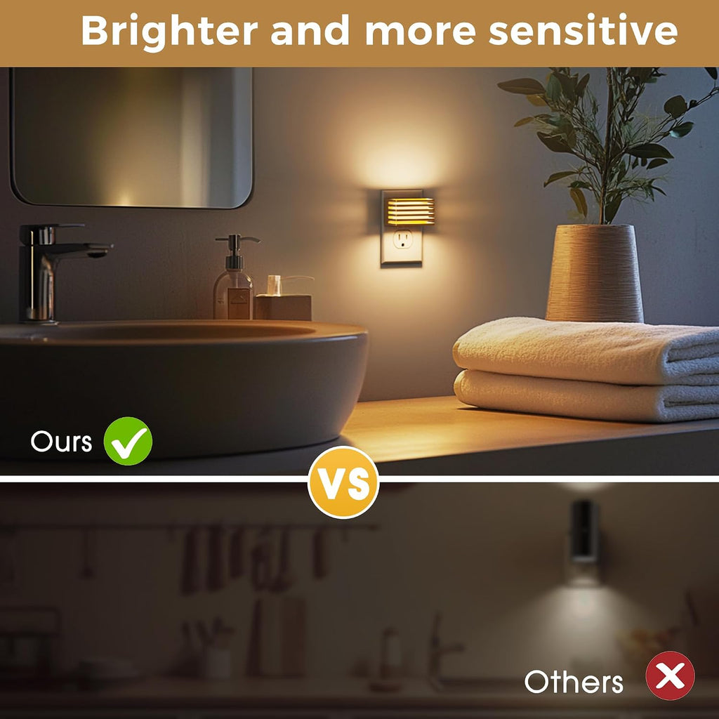 L LOHAS LED Night Lights Plug into Wall, 2 Pack Modern Night Light with Dusk to Dawn Sensor, Dimmable Plug in Night Light, Adjustable…