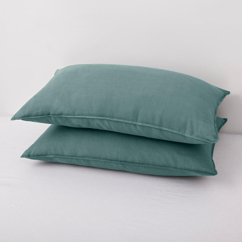 Chuffed Linen Pillowcases 2 Pack 100% Linen Standard Pillow Cases, Breathable and Cooling Washed Pillowshams with Zipper Closure, 20x36 Inc…