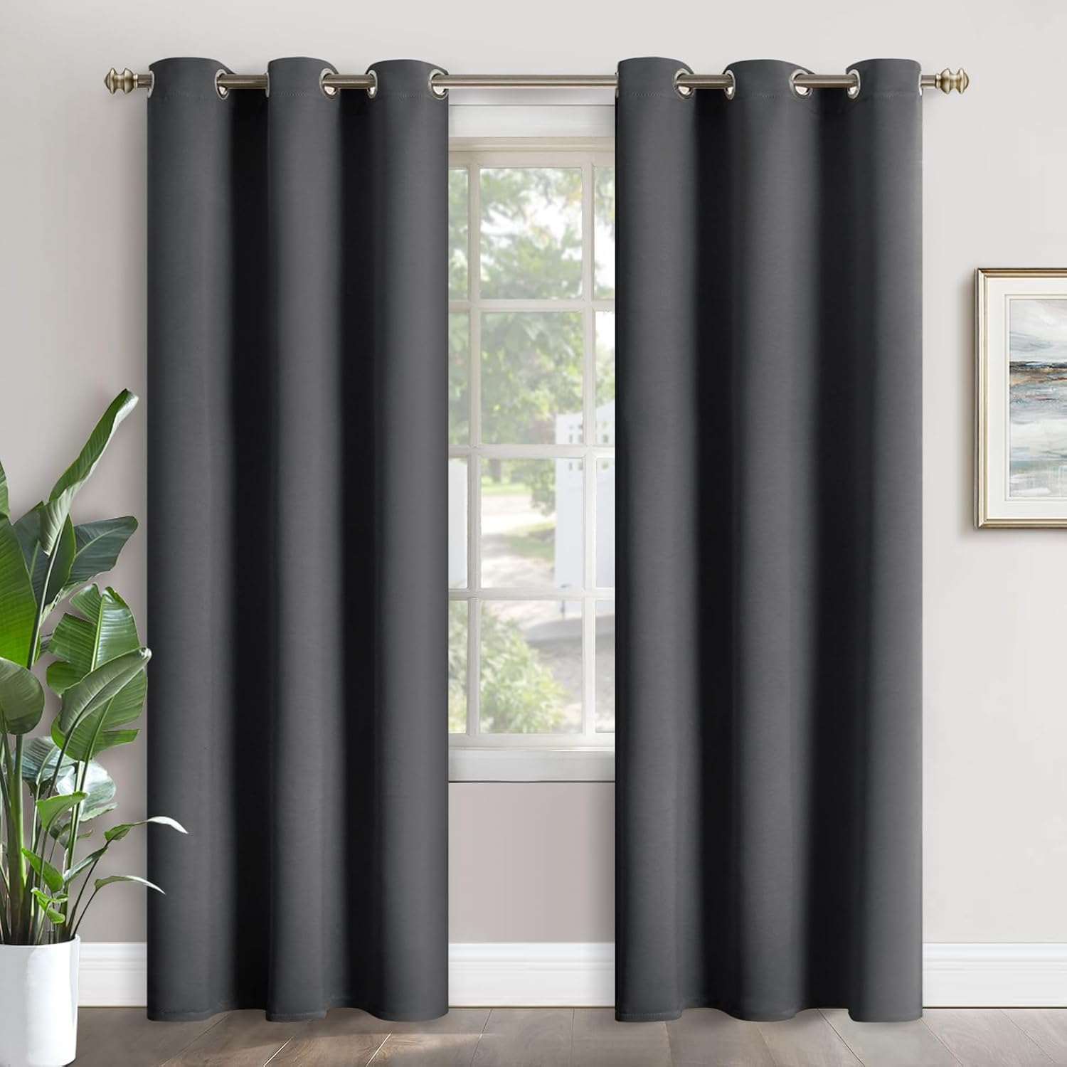 YoungsTex Blackout Curtains 84 Inches Long - Thermal Insulated with Grommet Top Room Darkening Drapes for Bedroom and Living Room Privacy L…