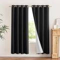 NICETOWN Vintage Open Linen Weave Flax Thermal Curtains, 100% Blackout Curtains 72 inches Long for Dining Room, Soundproof Window…