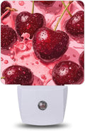 Night Light, Red Cherry Night Lights Plug into Wall for Bedroom Bathroom Hallway Kitchen, Dusk to Dawn Sensor Decorative Gift for Women…