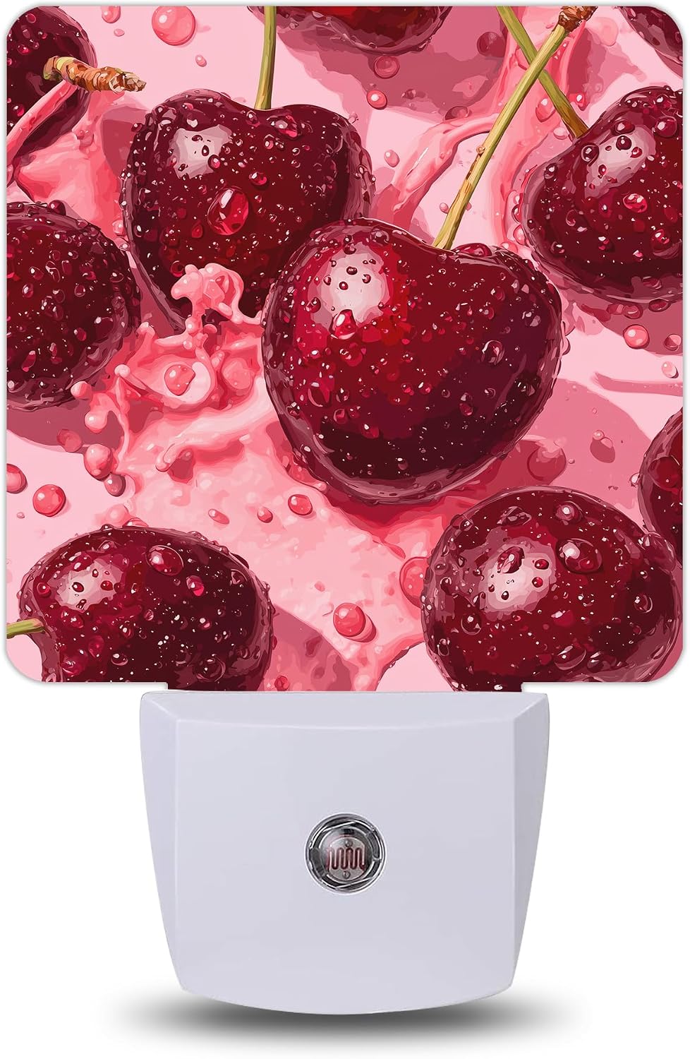 Night Light, Red Cherry Night Lights Plug into Wall for Bedroom Bathroom Hallway Kitchen, Dusk to Dawn Sensor Decorative Gift for Women…