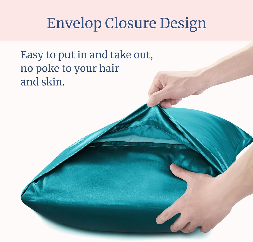 Bedelite Satin Pillowcase for Hair and Skin, Super Soft and Cooling Similar to Silk Pillow Cases 2 Pack with Envelope Closure, Gift for Wom…