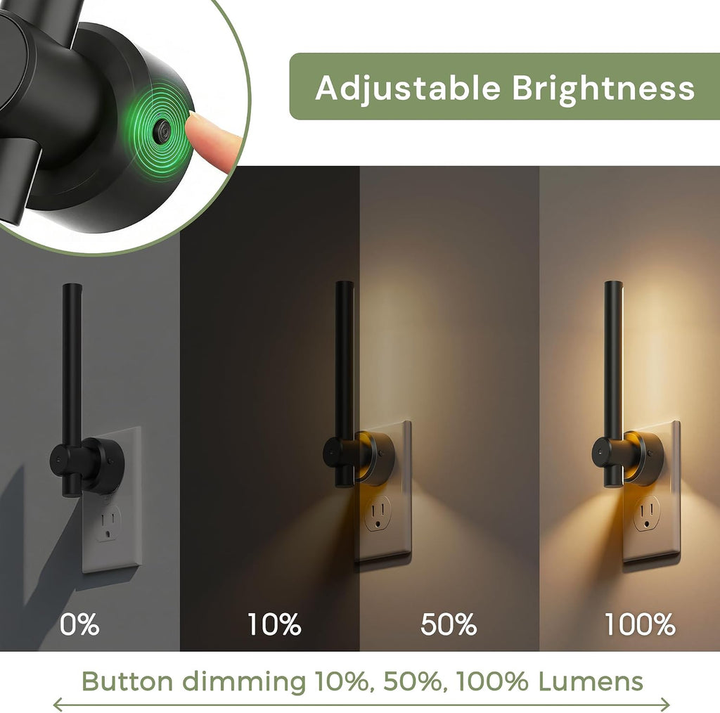 L LOHAS LED Night Light Plug in, 2Pack Dimmable Night Lights Plug into Wall, 330°Rotating Nightlight with Dusk to Dawn Sensor, Soft…