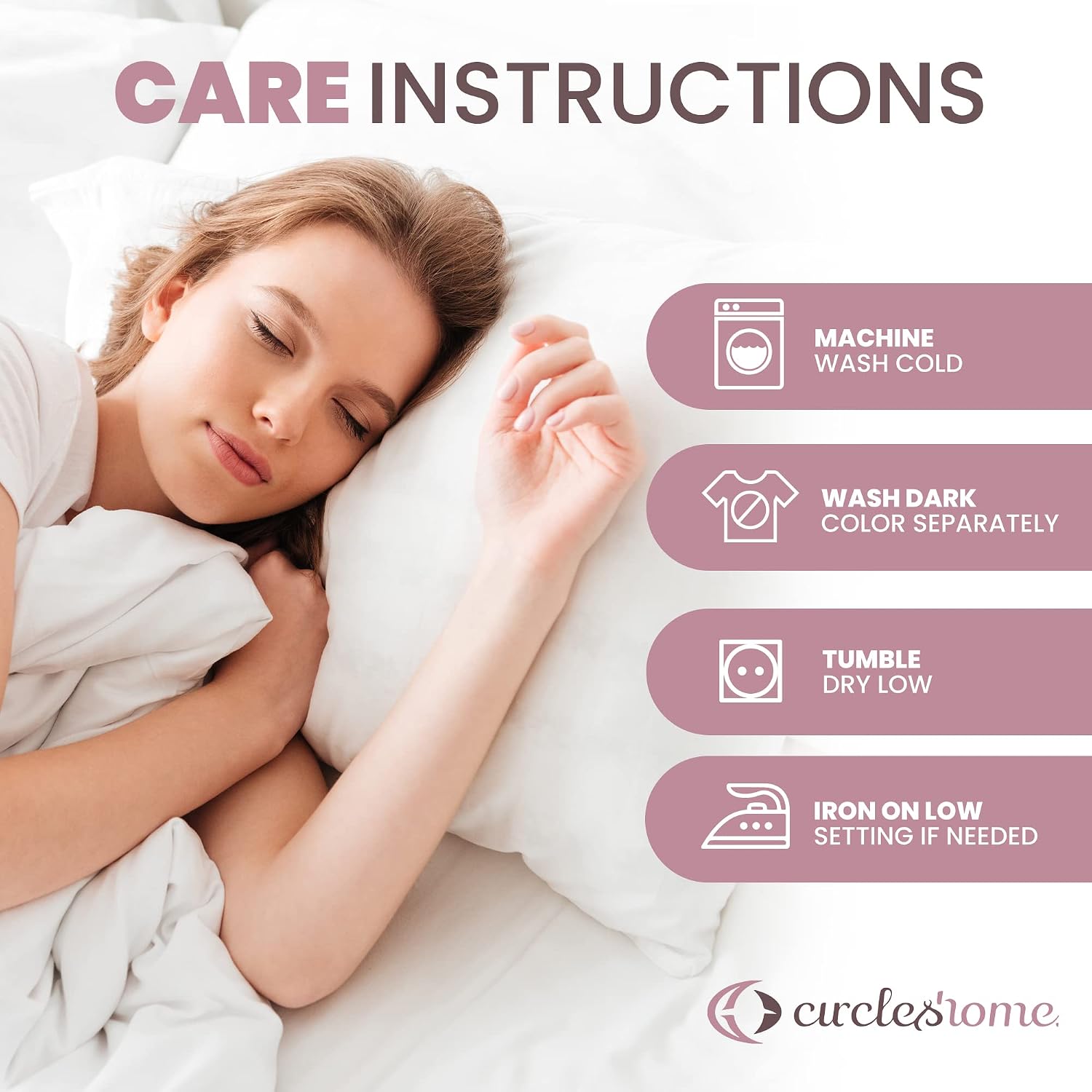 CirclesHome Pillow Protectors 4 Pack Standard Zippered - 100% Cotton Breathable Pillowcases - Protects Pillows from Dirt, Dust and Debri…