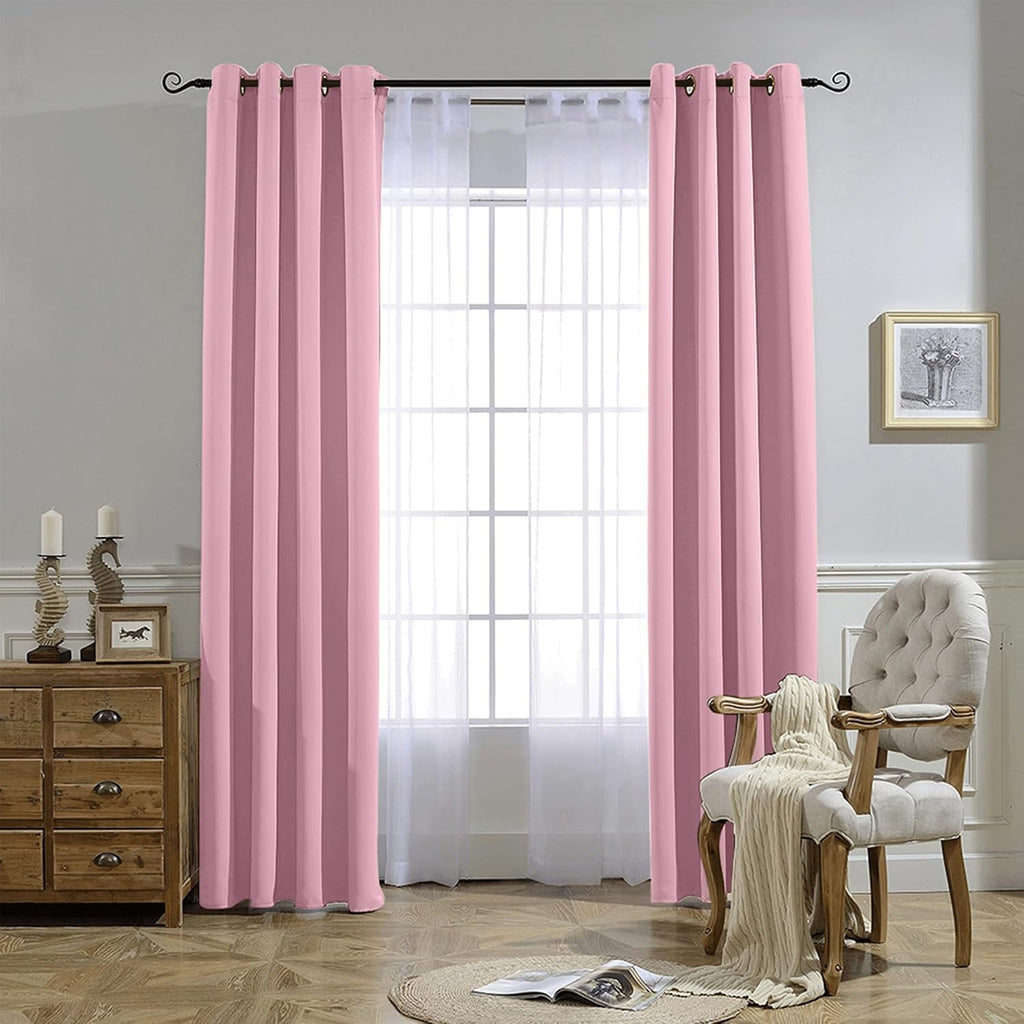 Nicetown Crystal Pink Blackout Curtains for Bedroom - Grommet Blackout Thermal Insulated Room Darkening Sound Blocking Window Treatments fo…