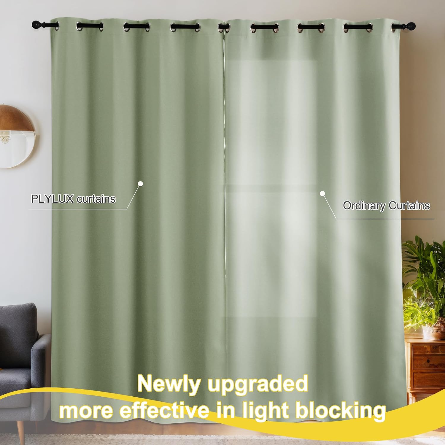 NICETOWN 100% Blackout Curtains for Bedroom Thermal Insulated Blackout 84 inch Length Heat and Full Light Blocking Curtains for Living…