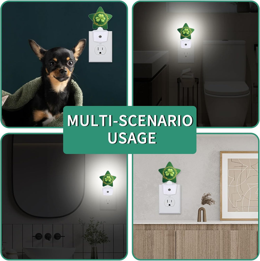 Clover Plug in Star Night Light, Night Light with Sensor for Kids Nursery Bedroom, Decorative Soft Glow Lamp for Hallway Bathroom, Energy…