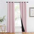 Nicetown 100% Blackout Window Curtain Panels, Heat and Cold Blocking Drapes with Black Liner for Nursery, 80" Thermal Insulated Draperies (…