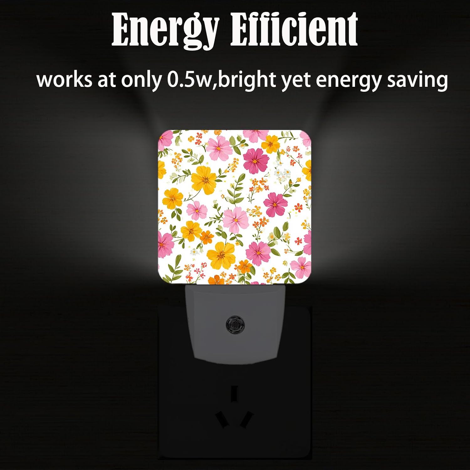 Retro Spring Flower Night Light, Plug Into Wall with Dusk to Dawn Light Sensors, Warm Nightlights for…