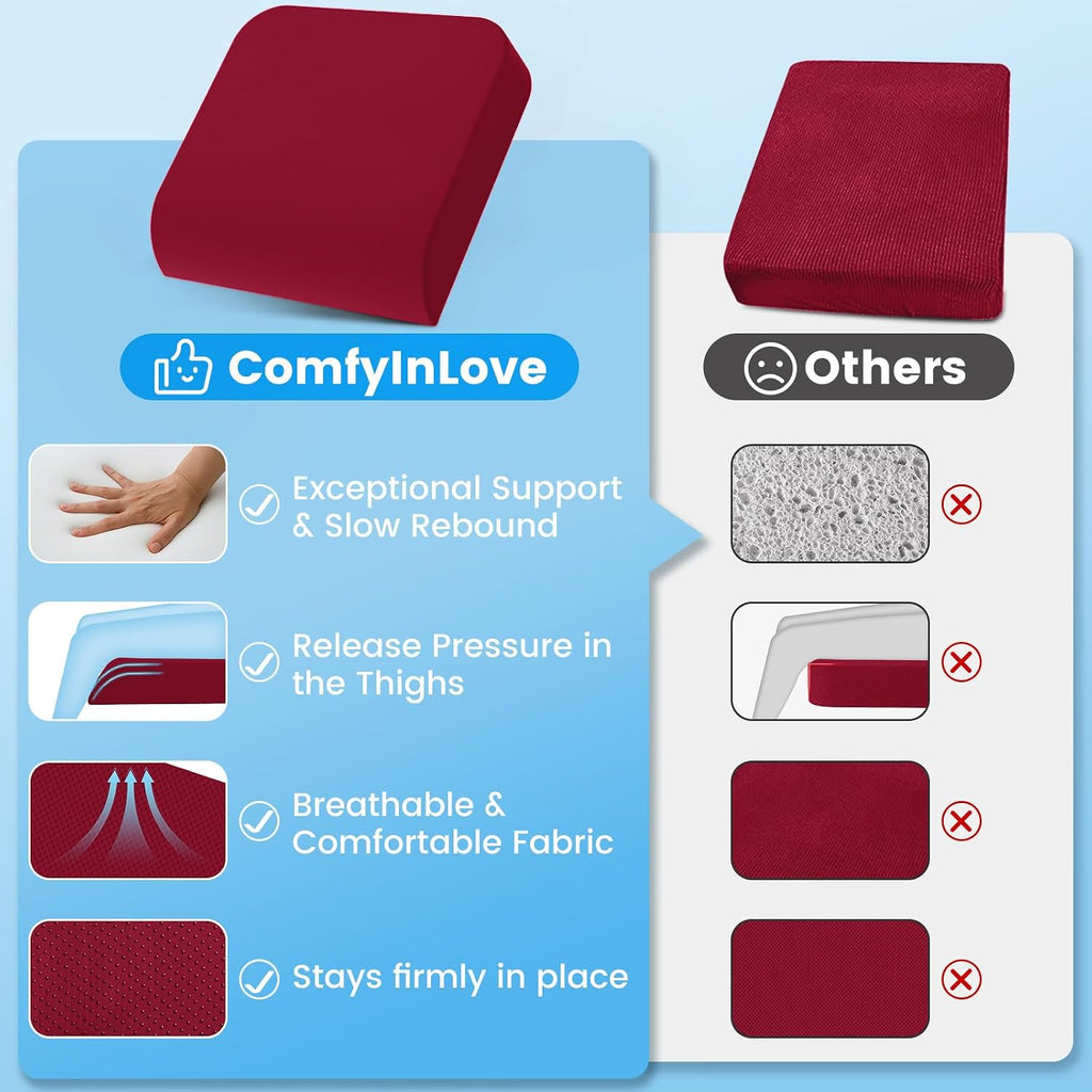 Wheelchair Seat Cushion for Pressure Relief, Cooling Gel Memory Foam Chair Cushion with Slope-Edge Design, Coccyx Support for Tailbone…