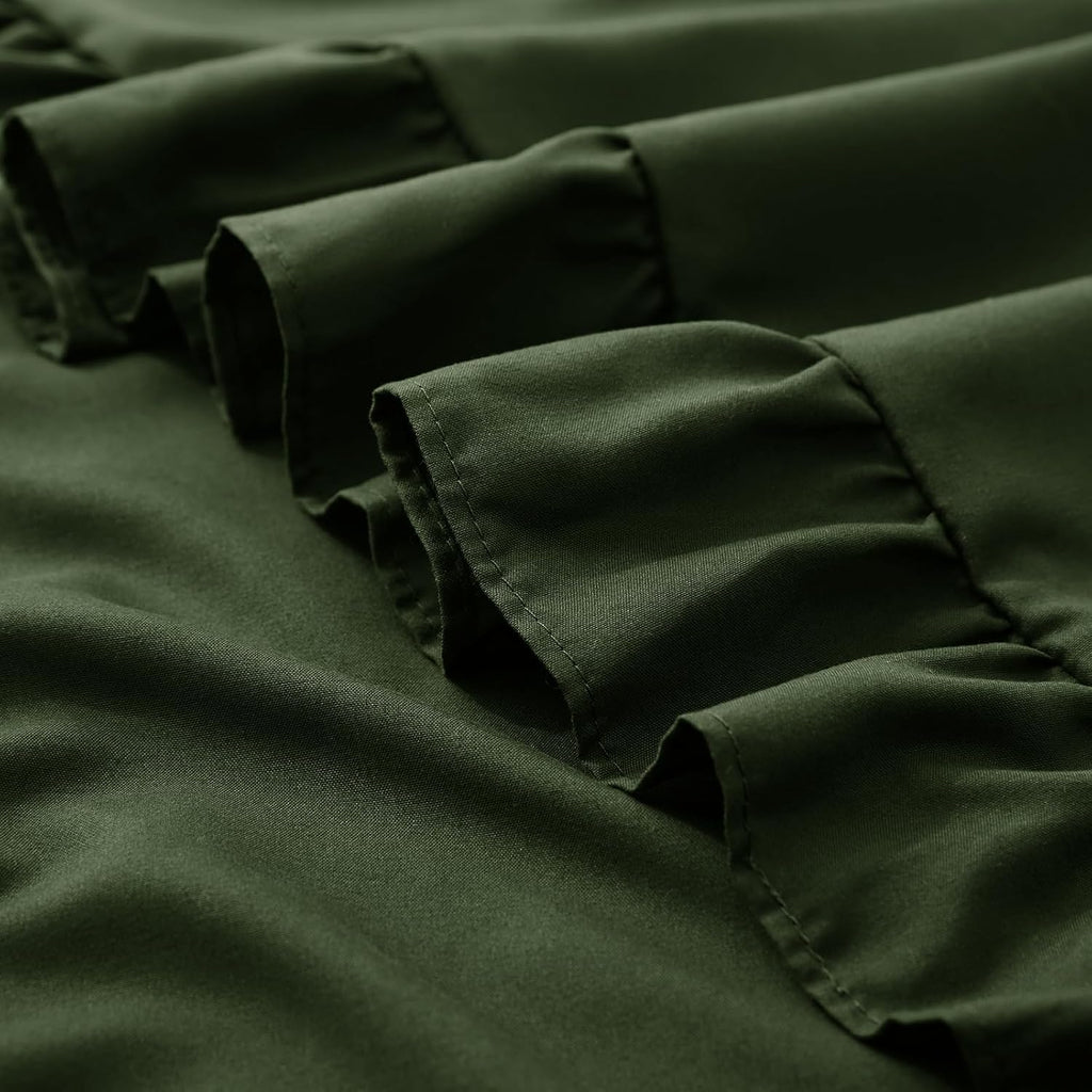 KKJIAF Ruffle Pillow Cases 18x18 Inches, Olive Green Square Ruffled Pillow Covers Set of 2, Microfiber Wrinkle Resistant Pillow Shams…