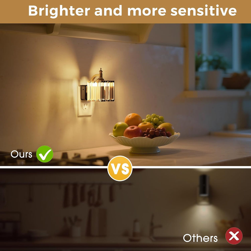 L LOHAS LED Night Light, Night Lights Plug into Wall, 3000K Soft White LED, Crystal Night Lights with Dusk to Dawn Sensor, 0-100lm…