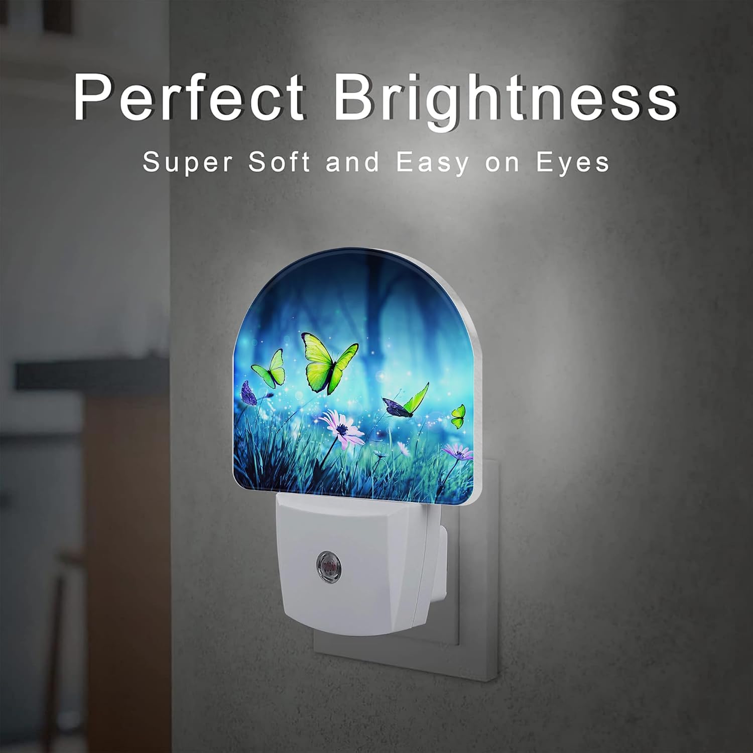 Mystic Fairy Butterflies Glowing Butterfly Forest Dusk to Dawn Plug in Night Light, 0.5w Energy Saving Sleep Friendly NightLight for Kids…