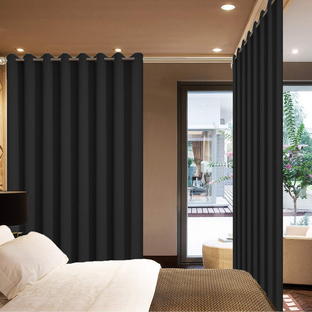 Yakamok Blackout Sliding Glass Door Curtains, Thermal Insulated Window Treatment Drapes for Patio Doors, Grommet Extra Wide Curtain…