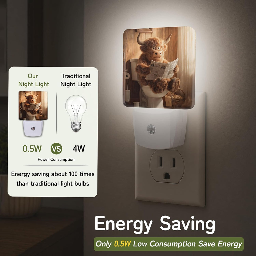 Funny Bathroom Bear Night Light, Night Lights Plug into Wall with Dusk to Dawn Sensor for Bedroom Bathroom Hallway Kitchen, Decorative…