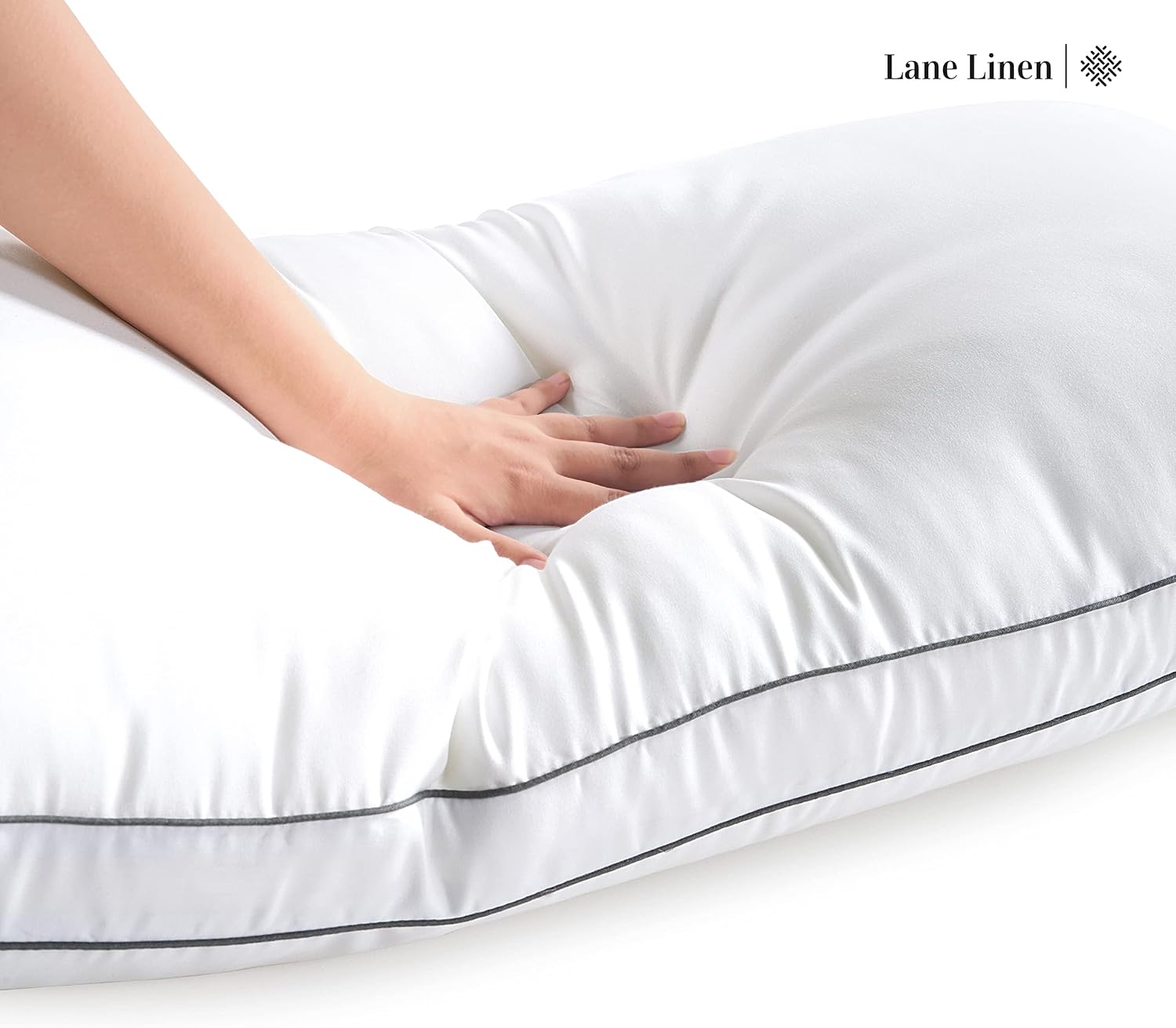 LaneLinen LANE LINEN Bed Pillows King Size Set of 2-20"x36" Medium Firm Down Alternative Pillows for Sleeping, Hotel Quality Back Stomach o…