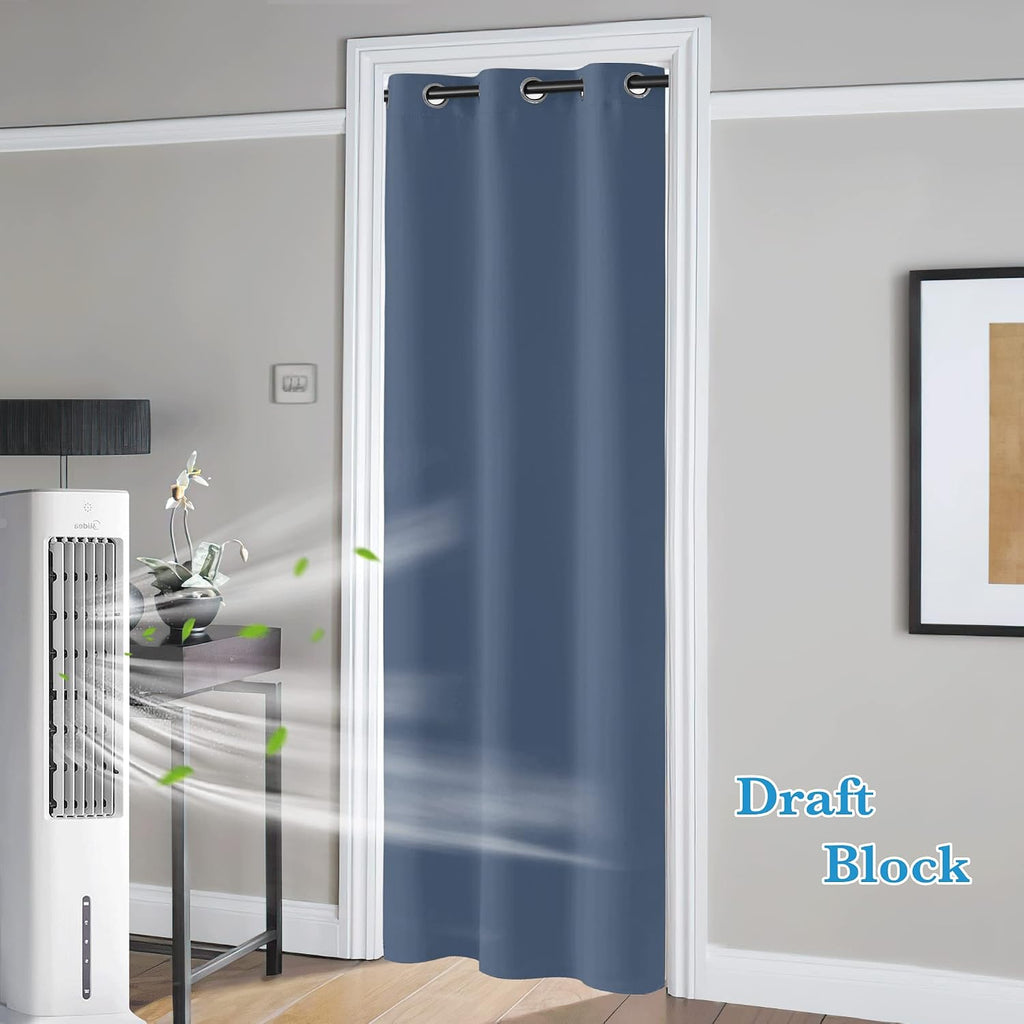 Rybhome RYB Home Blackout Curtains Thermal Insulating Privacy Temporary Door Curtains for Bedroom Closet Doorway Accordion Door Interior Li…
