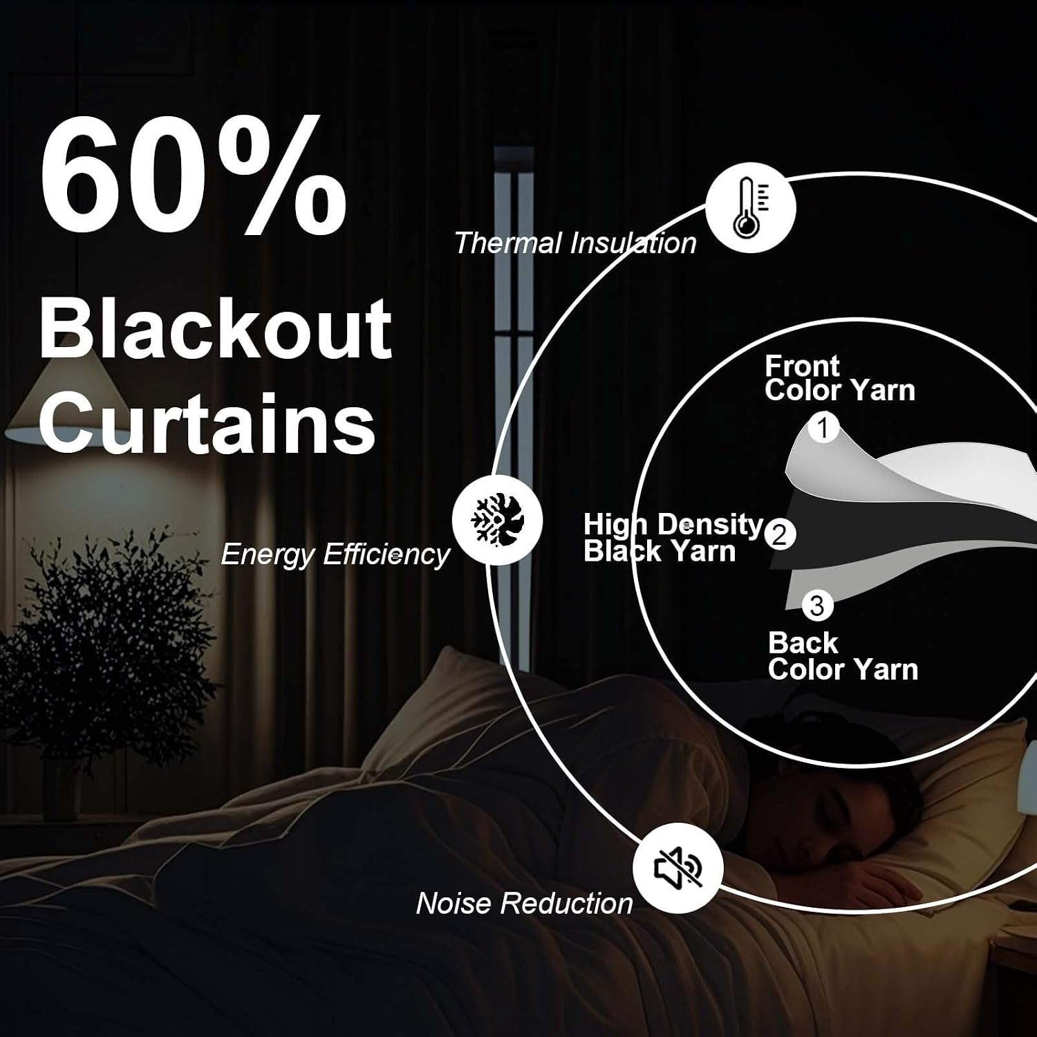 Gwine Natural Blackout Curtains for Bedroom 96 Inch Length, Room Darkening Energy Saving Black Out Curtains for Living Room, Window…