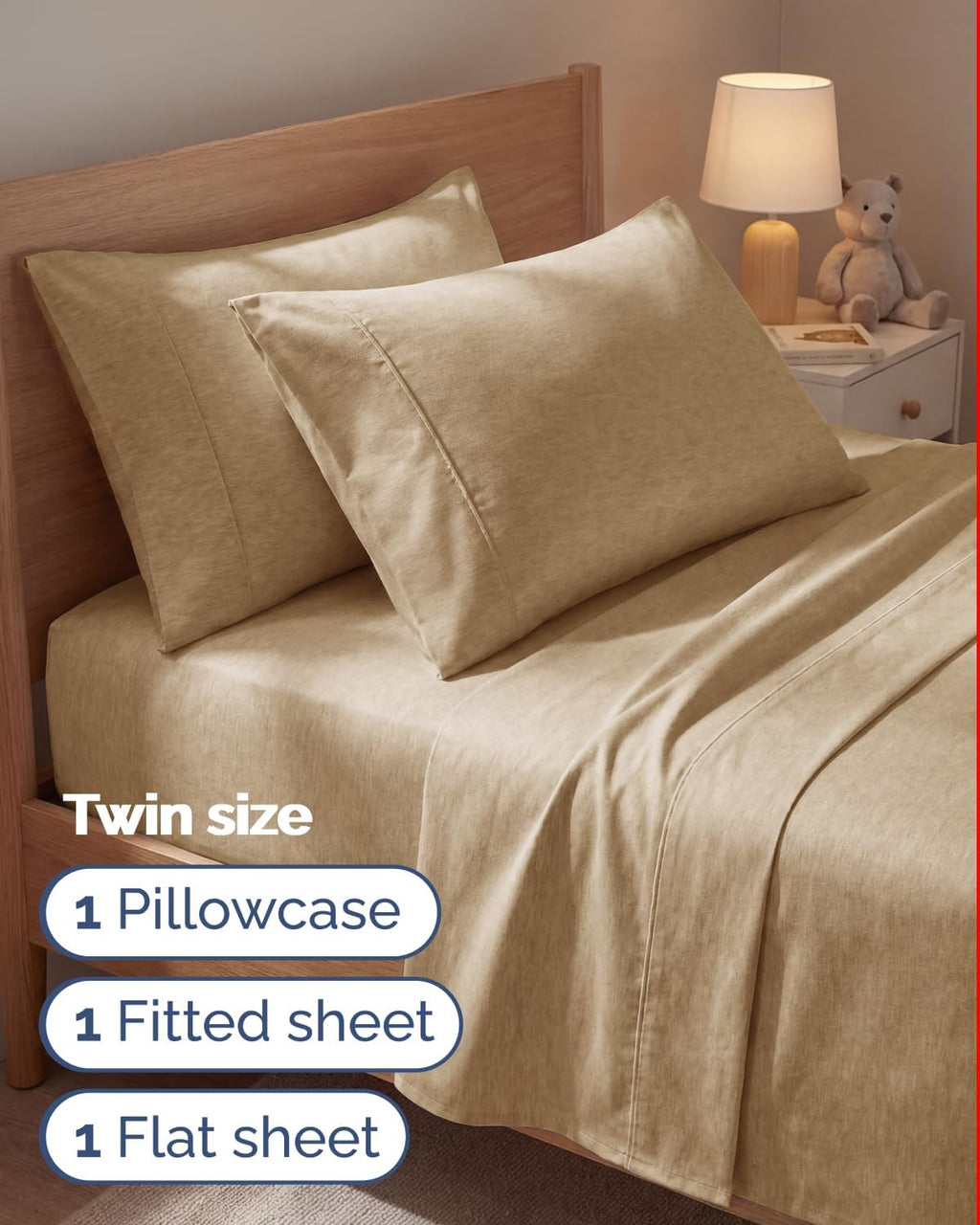 Twin 4 Piece Sheet Set - Comfy, Breathable & Cooling - Soft Hotel Luxury Bedding for Women, Men, Kids, Teens and Children - 1 Flat & 1…