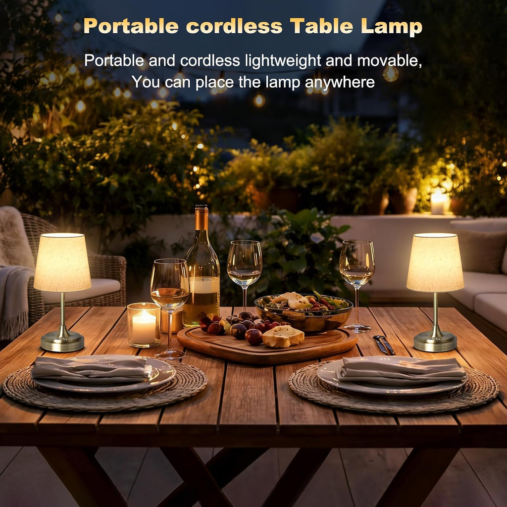 Wowag Small Cordless Table Lamp Rechargeable,5000mAh Battery Operated Desk Lamp,3 Colors & 7 RGB Stepless Dimmable, Touch Ambient Light…