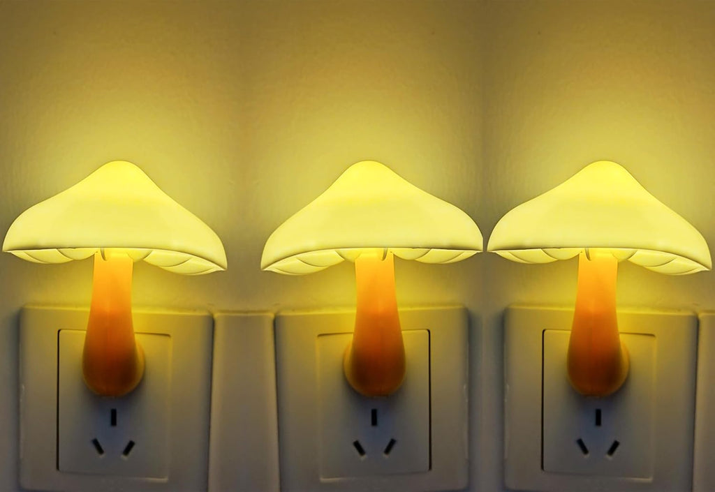 AUSAYE 3 Pack Sensor LED Night Light Plug in Lamp Mushroom Night Light for Adults Kids NightLight…