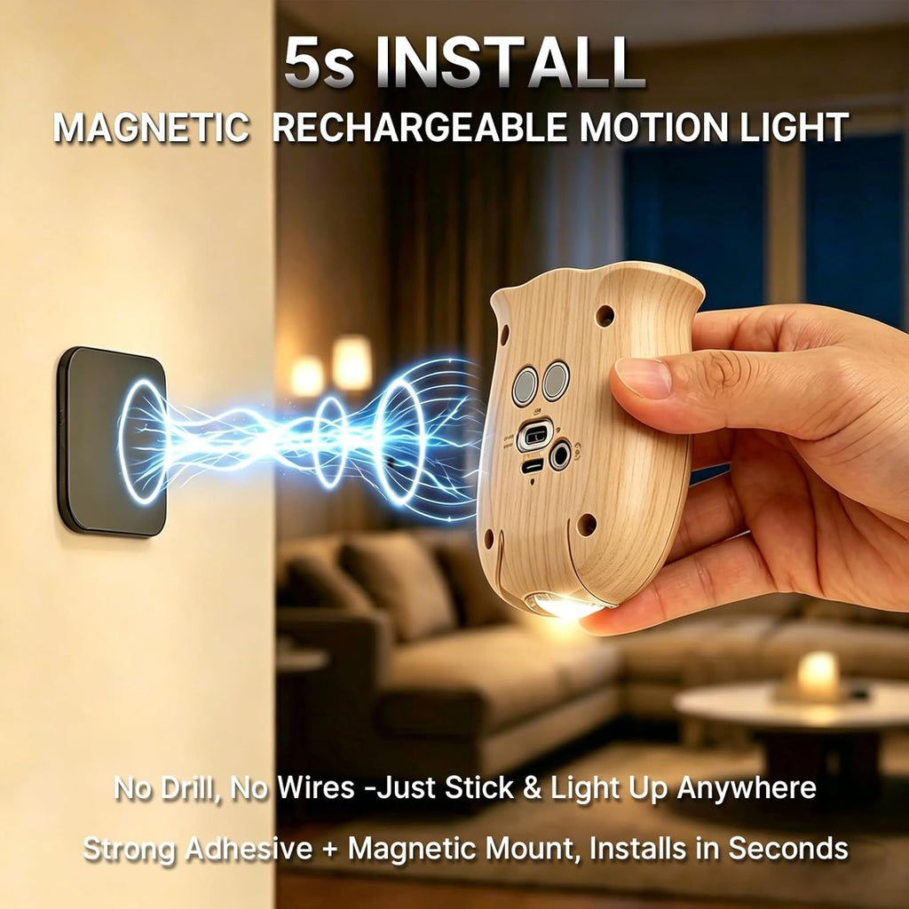 Motion Sensor Night Light: 1200mAh Rechargeable Wall Sconce 2pcs Magnetic Stair Lights Indoor Wireless Wall Sconces Night Light for…