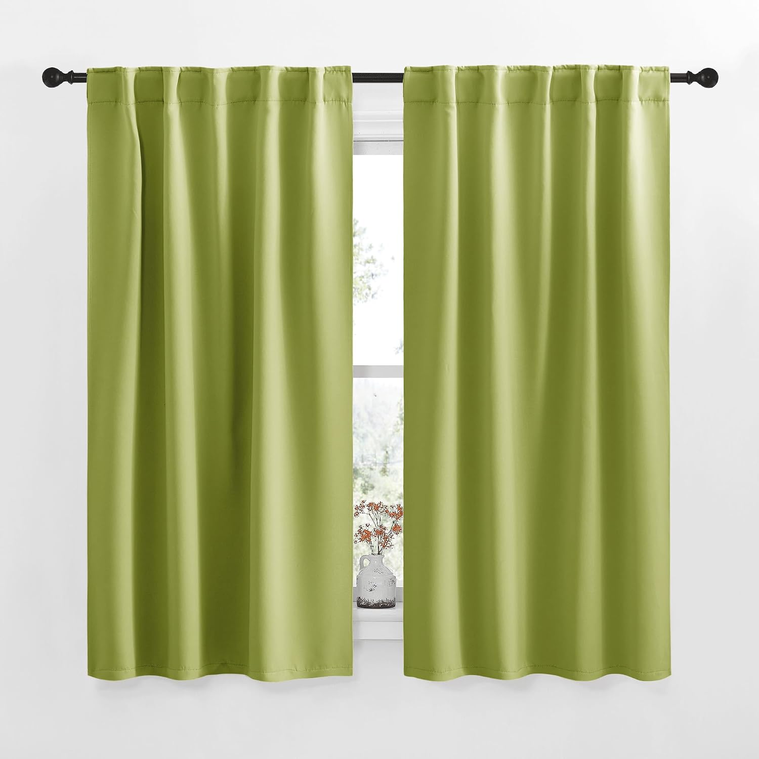 NICETOWN RV Curtains for Camper Windows - (Fresh Green Color) 42x50 Inch, 2 Panels Set, Thermal Insulated Room Darkening Blackout…