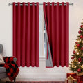 Xwzo 100% Blackout Curtains 63 Inches Long with Tiebacks- Completely Shaded & Energy Saving Long Window Panels with Black Liner for Living…