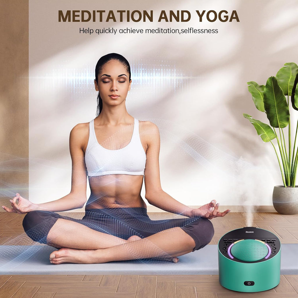 Dedicatedtoyourbettersleep Sound Machine & Aroma Diffuser Pro 4-in-1 Sleep System, Metal Shell with Schumann Resonance &Night Light, White…