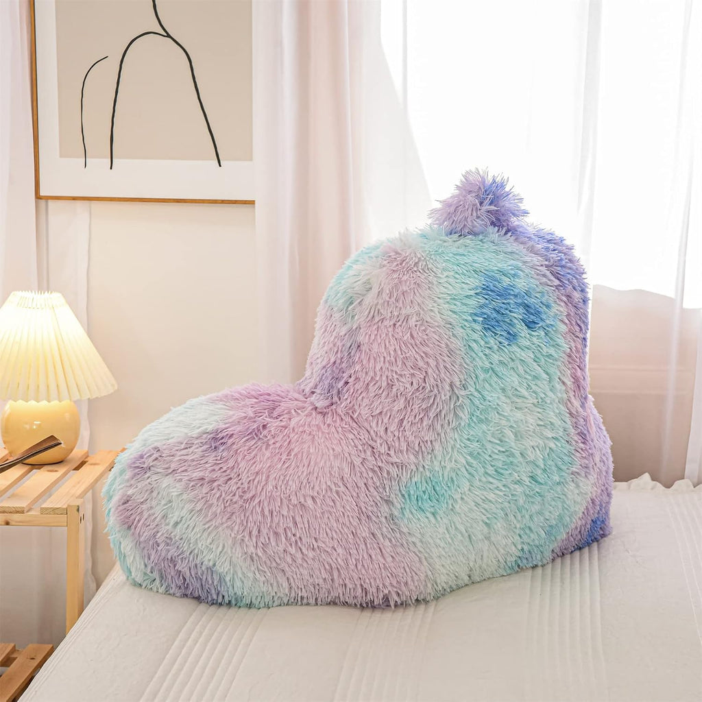 Aimuan Reading Pillow Bed Rest Pillow Plush Shaggy with Arms Cushion for Adults Teens Incline Rest Sitting up & Sleeping Snoring Pillow…